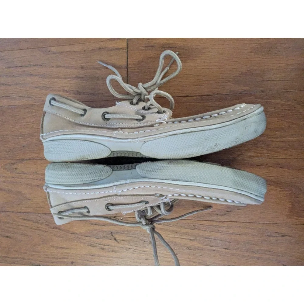 Sperry Top Sider Largo‎ 3 Eye Boat Shoes Tan Leather Kids Size US 2 M